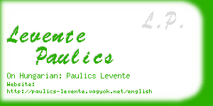 levente paulics business card